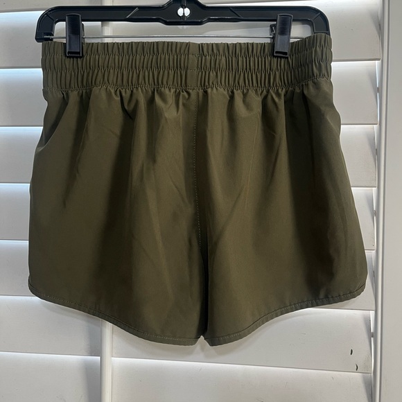 Olive Green Women's Athletic Shorts - Picture 2 of 5